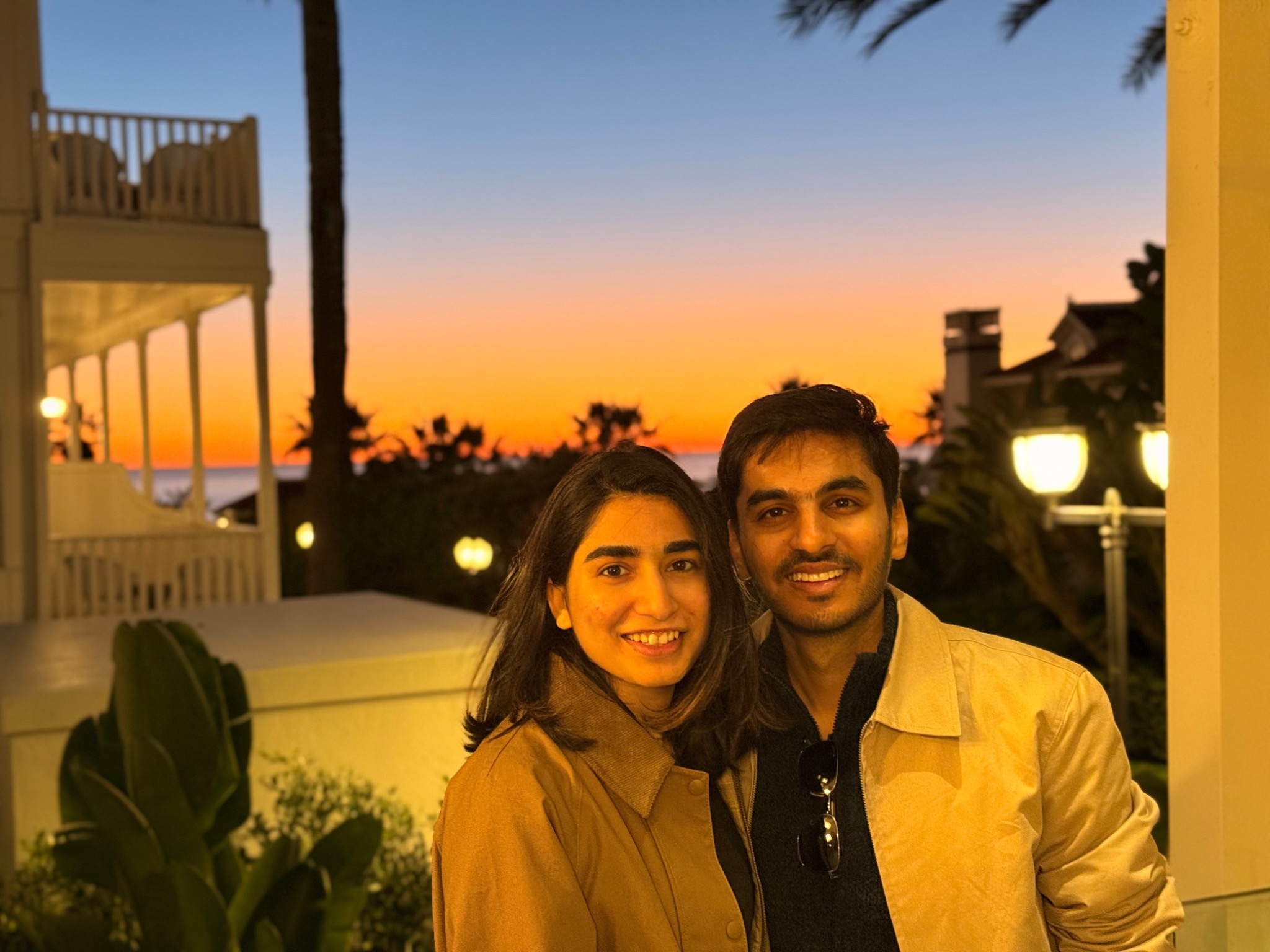 Dhruvi and Crains at sunset